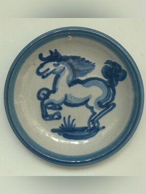 MA Hadley Pottery Horse Coaster Plate Trinket Dish 4”